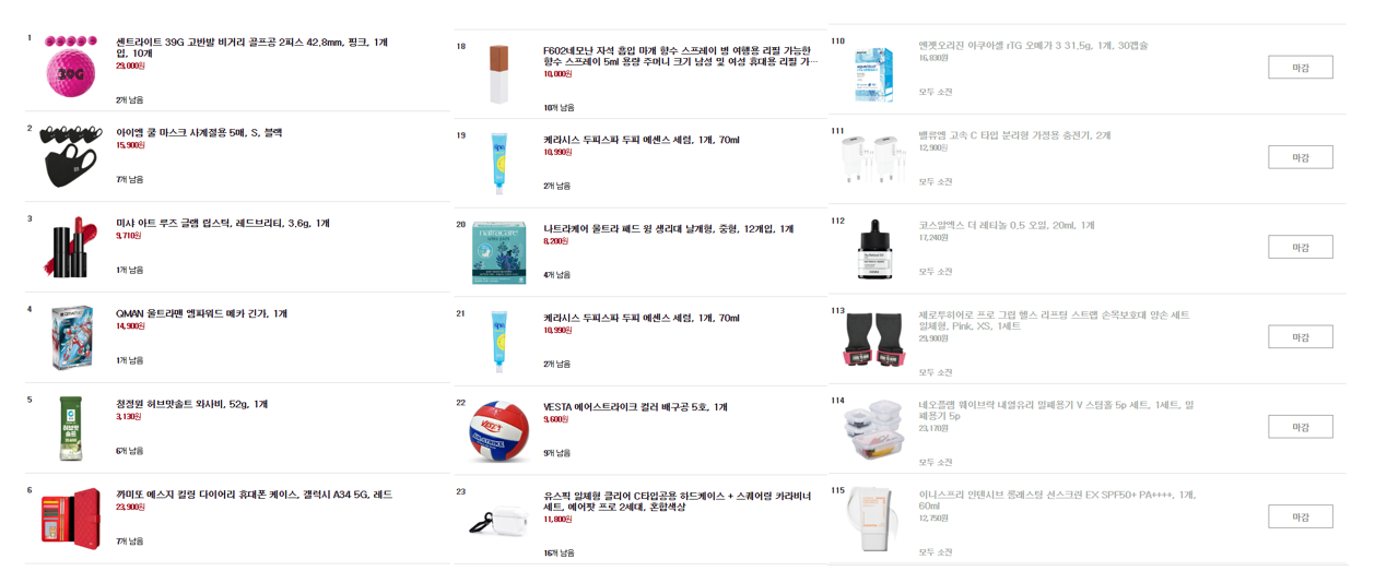 쿠팡 체험단 상품 리스트