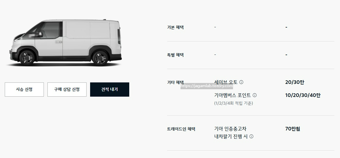26년 6월 PV5 카고 세이브 오토, 기아멤버스 포인트, 기아 인증중고차 내차 팔기 구매 혜택