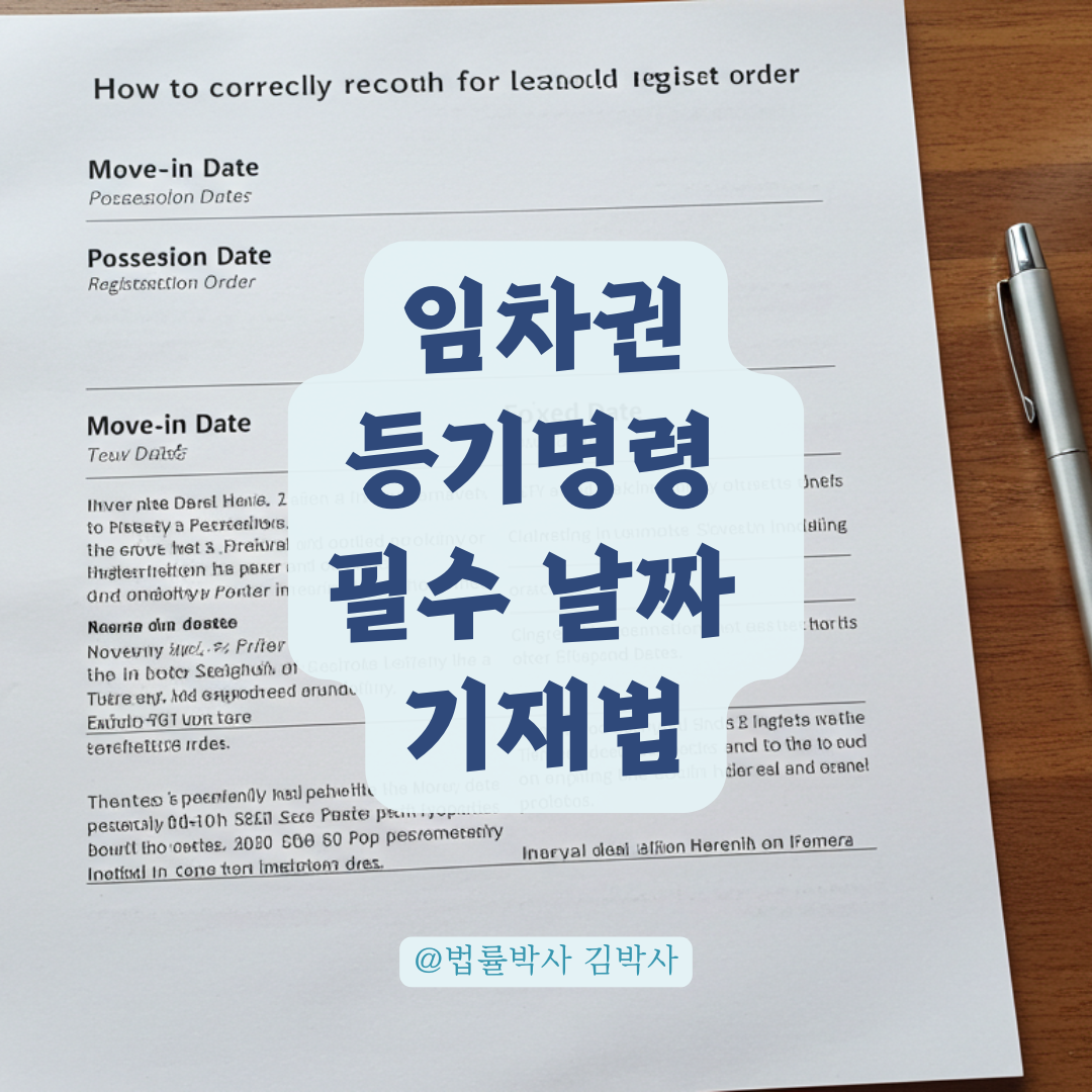 전입일·점유일·확정일자, 임차권등기명령에 맞게 기재하는 법 총정리.