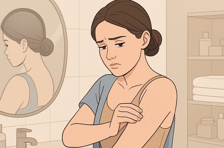 모공각화증이 발생한 여자