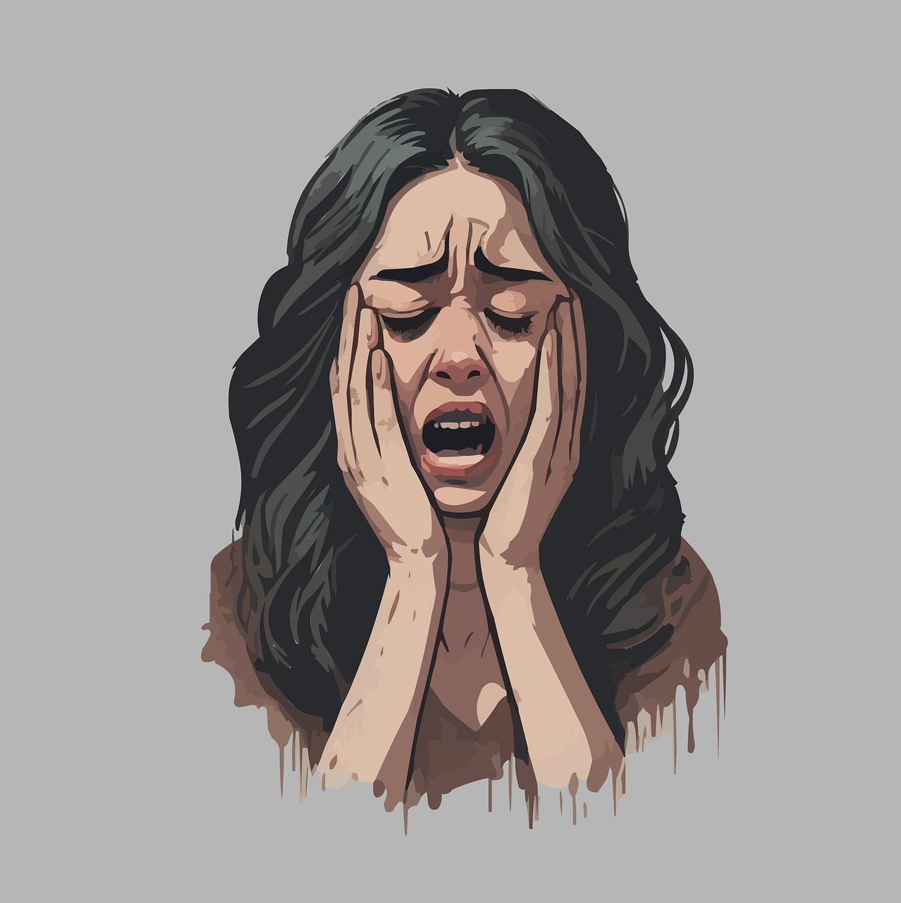 우울한 여성의 모습 사진