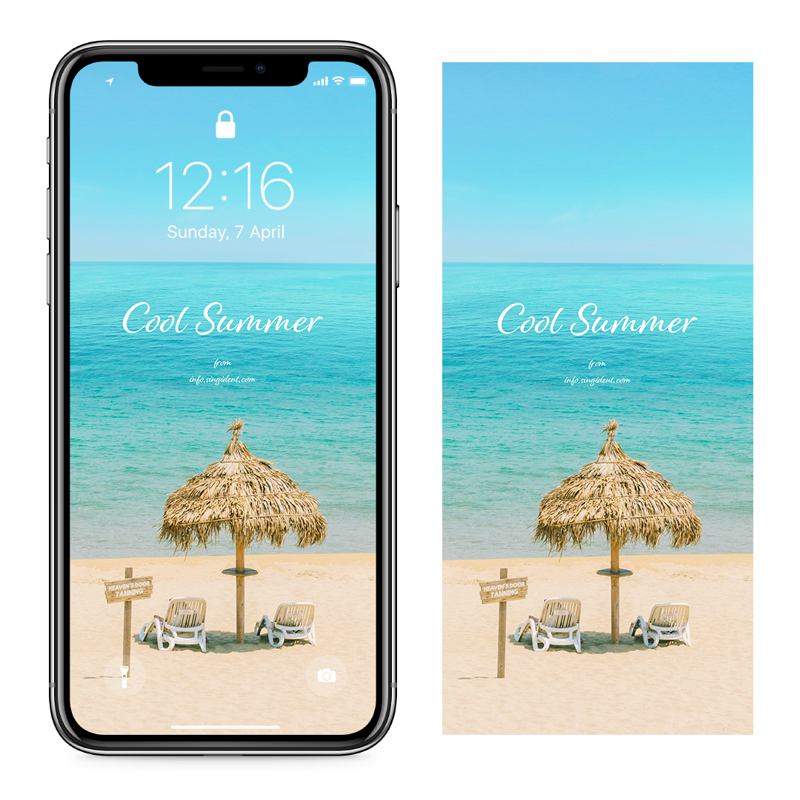 06 해변의 파라솔 C - Cool Summer 아이폰여름배경화면