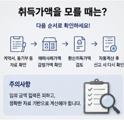 취득가액 모를 때 양도소득세 자동계산 신고방법