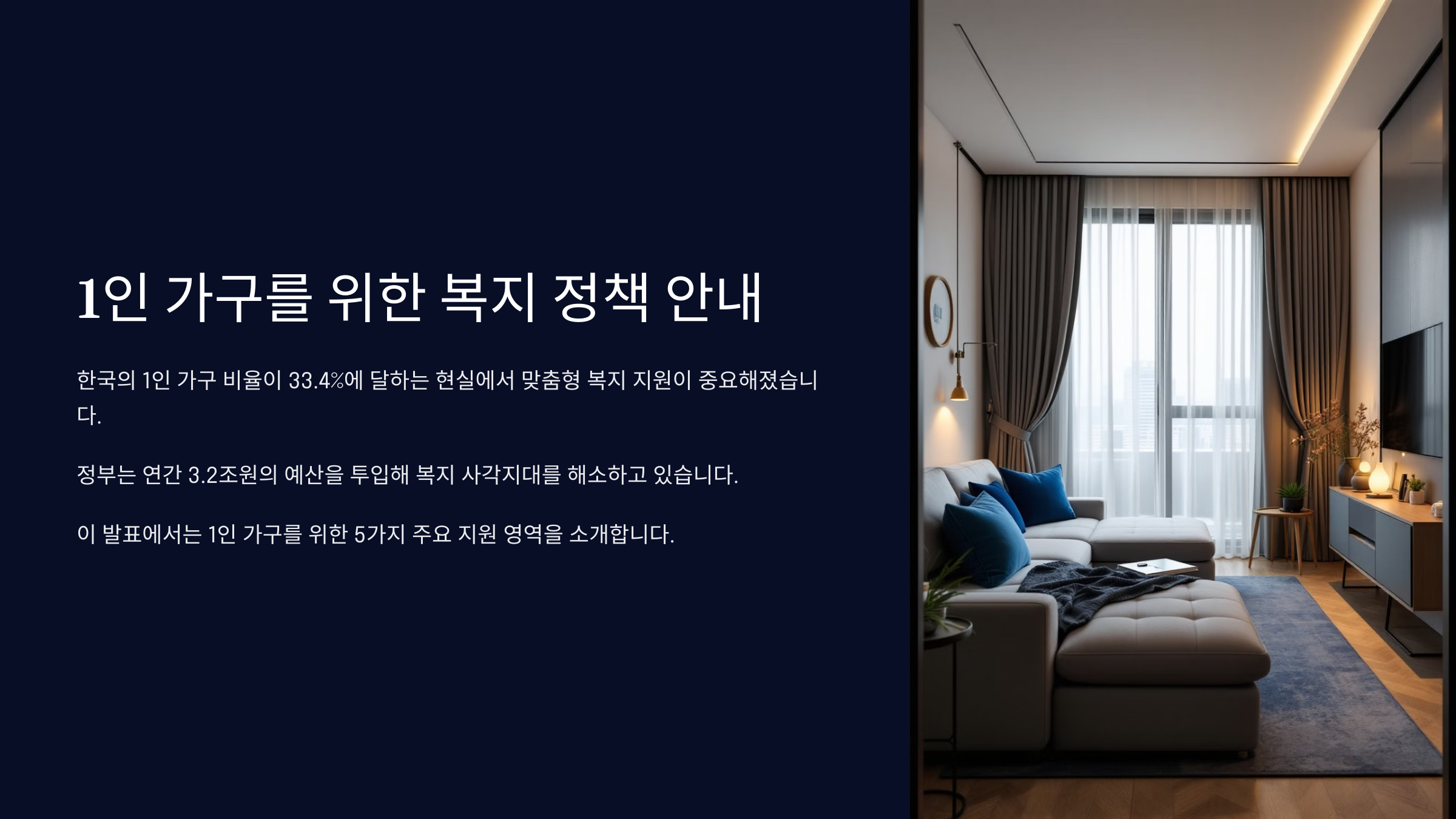 1인 가구를 위한 복지