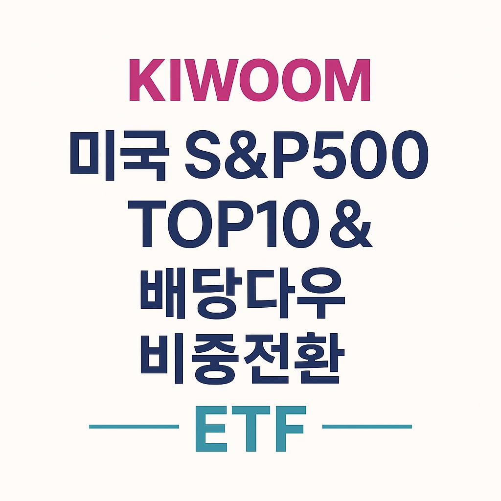 KIWOOM 미국S&amp;P500 TOP10 &amp; 배당다우 비중전환 ETF