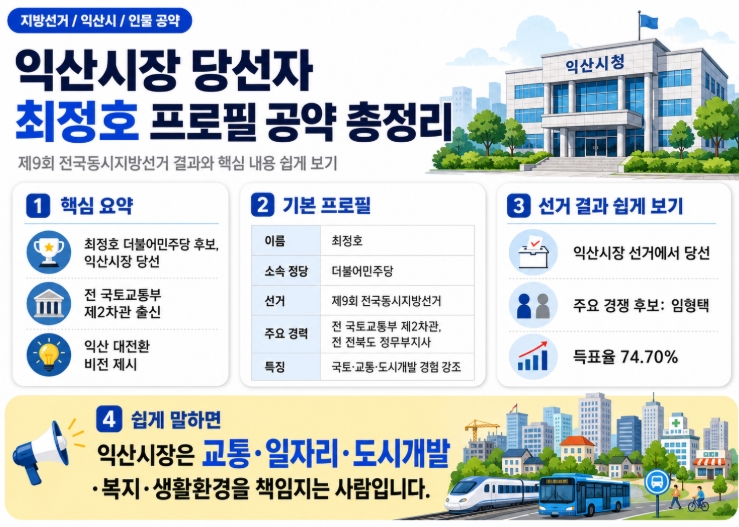 익산시장 당선자 최정호 프로필 공약 총정리