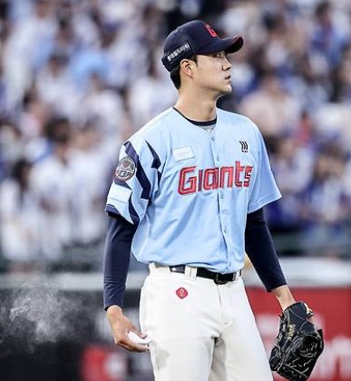 롯데 윤성빈선수의 모습