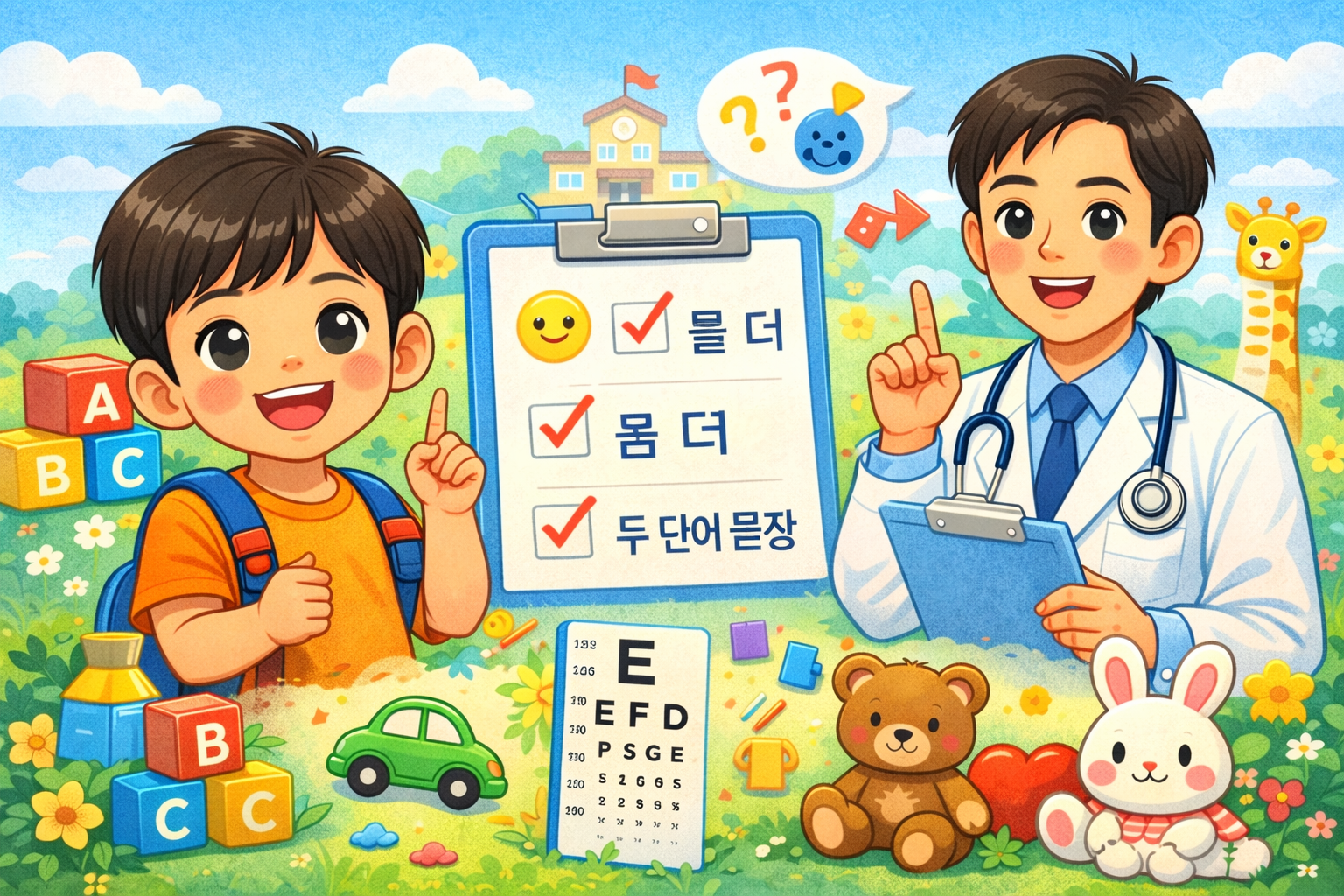 24개월 건강검진, 두 단어 문장 안 하면 재검일까?