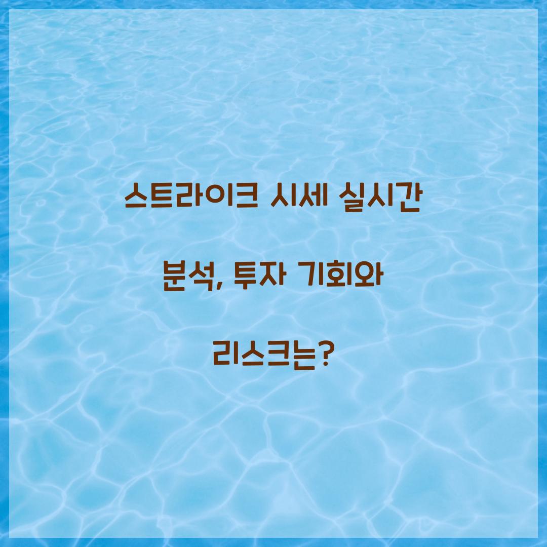 스트라이크 시세 실시간 분석