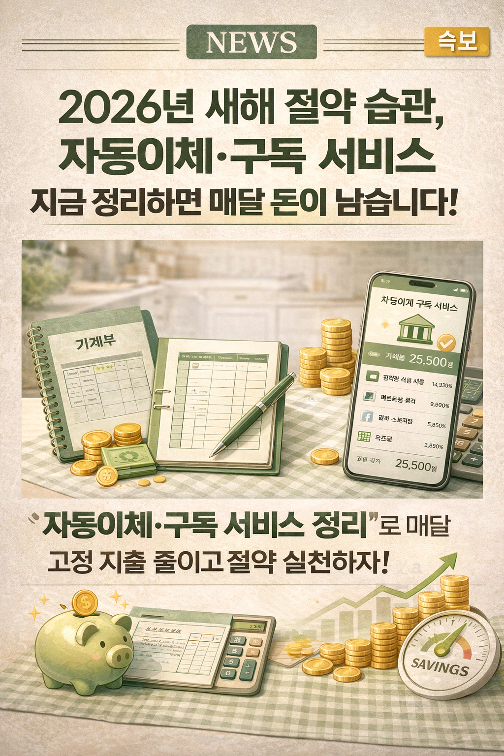 2026년 새해 절약 습관&amp;#44; 자동이체&middot;구독 서비스 정리