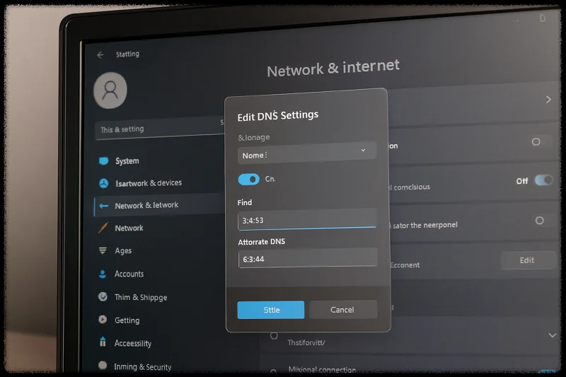 윈도우에서 DNS 설정하는 화면