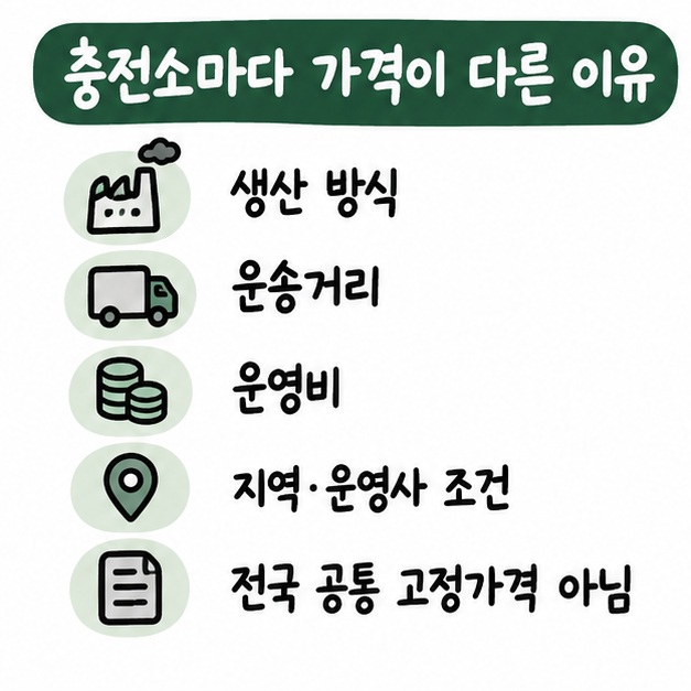 수소 생산 방식과 운송거리, 운영비, 지역·운영사 조건이 판매가격 차이를 만드는 모습을 보여주는 카드