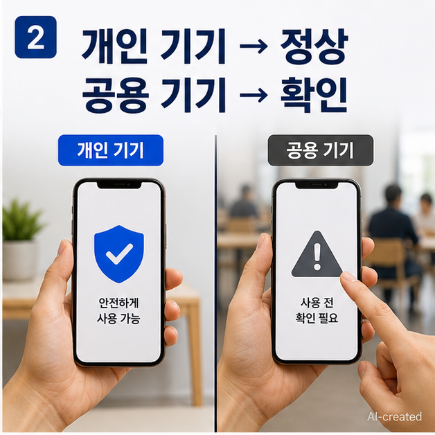 토스 페이스페이 사용 시 잘못된 판단과 실제 보안 조건을 비교하는 이미지
