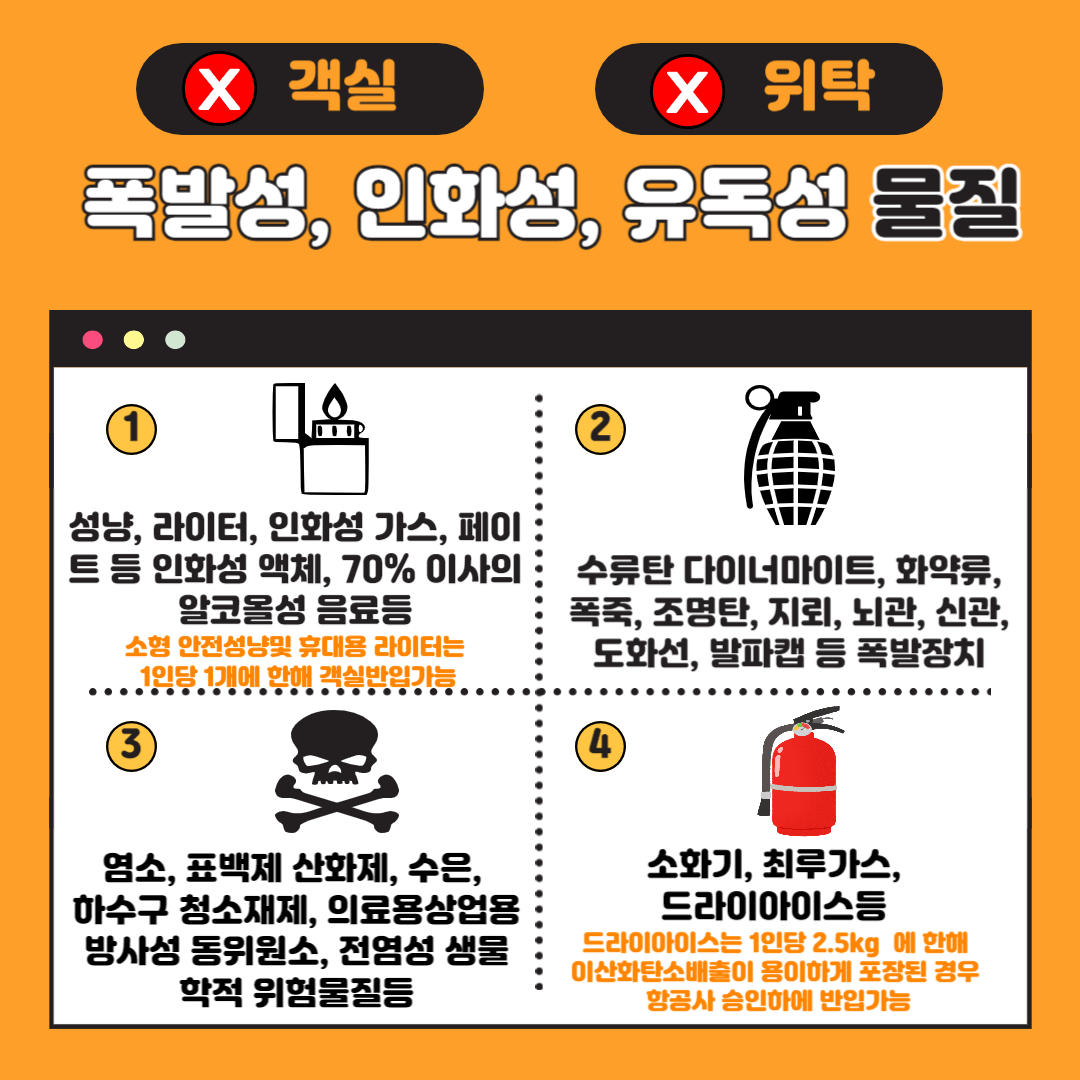 기내반입금지물품-위험성물질