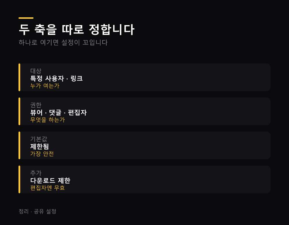 두 축을 따로 정합니다
