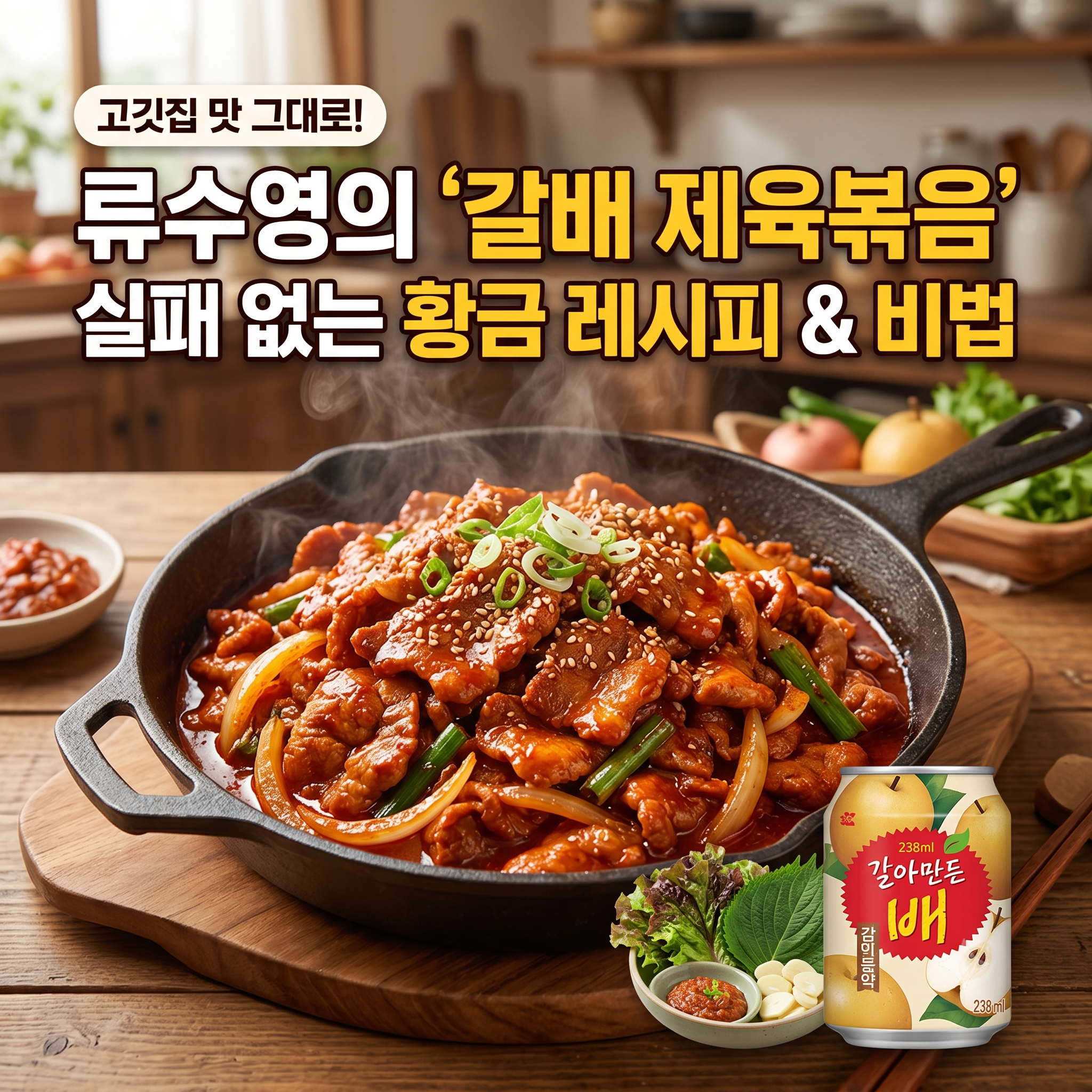 류수영 제육볶음 황금레시피: 실패 없는 편스토랑 갈배 제육 양념 비법