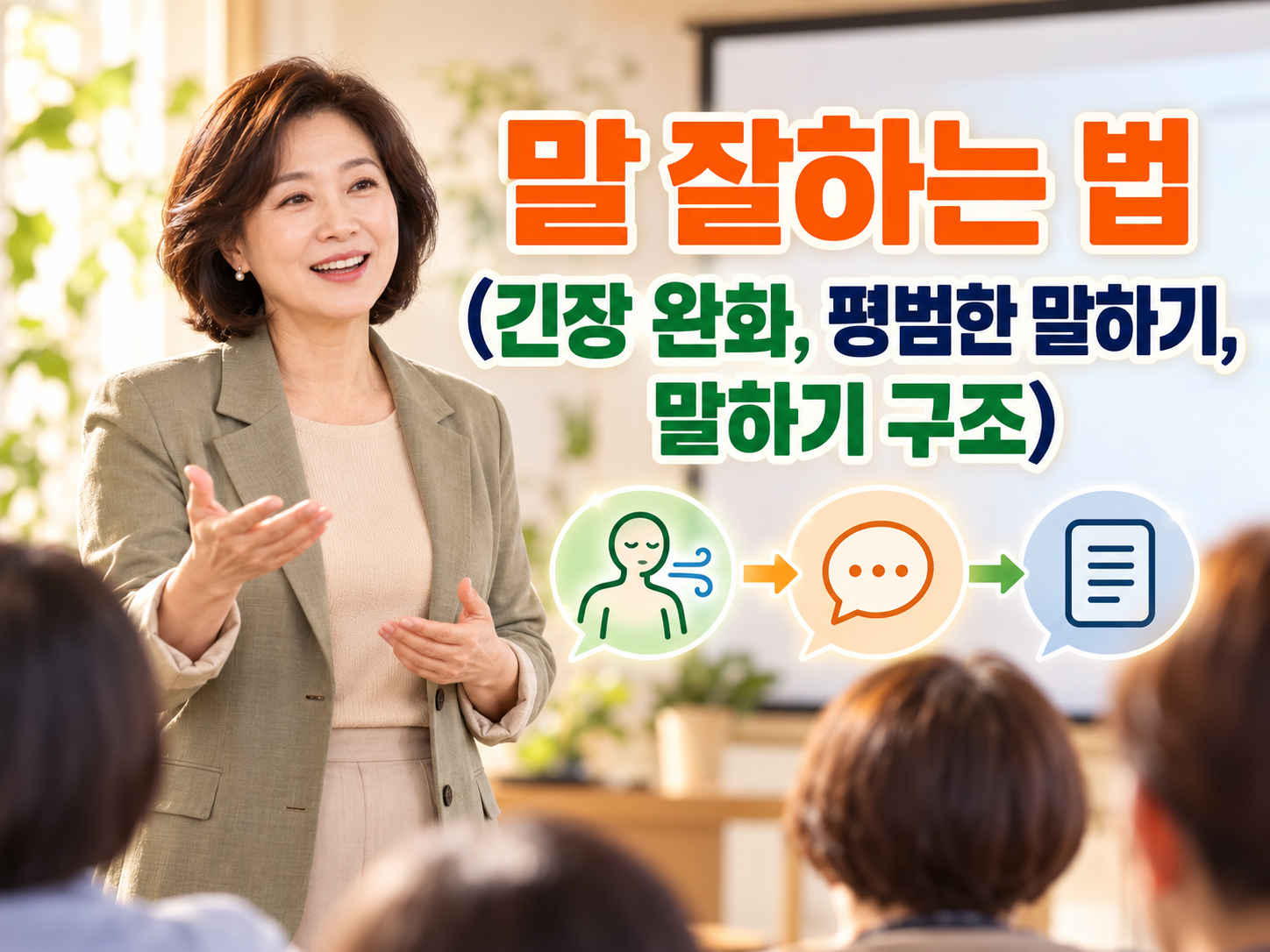 말 잘하는 법 (긴장 완화, 평범한 말하기, 말하기 구조)