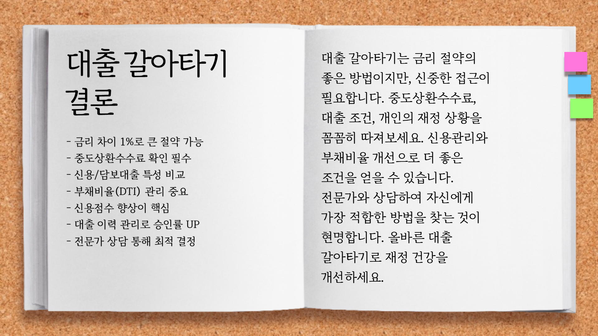 대출 갈아타기 결론
