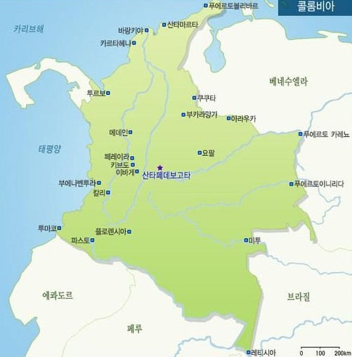 콜롬비아 지도 관련 사진