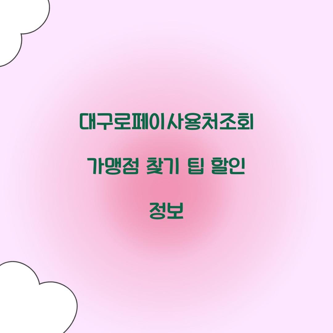 대구로페이사용처조회