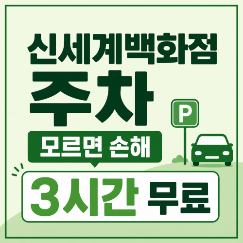 신세계백화점 무료 주차 3시간 받는 법 안내 이미지