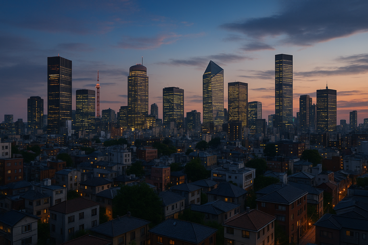 애니메이션 속 도시 속 공간 사진