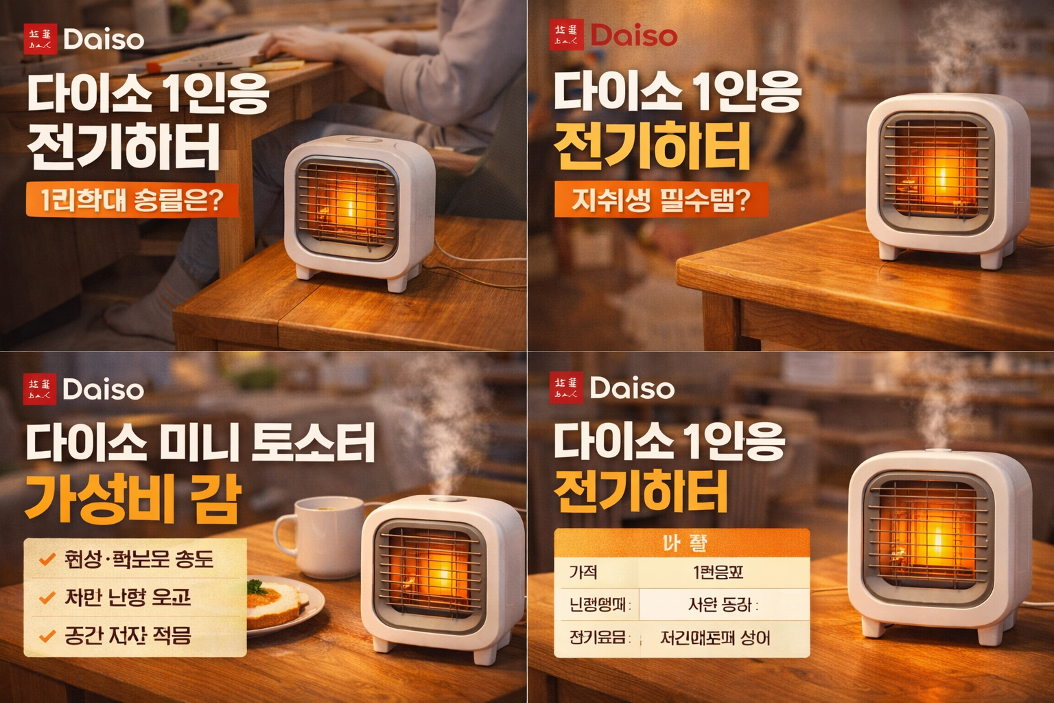 다이소 1인용 전기히터 장단점｜전기요금 진실 공개