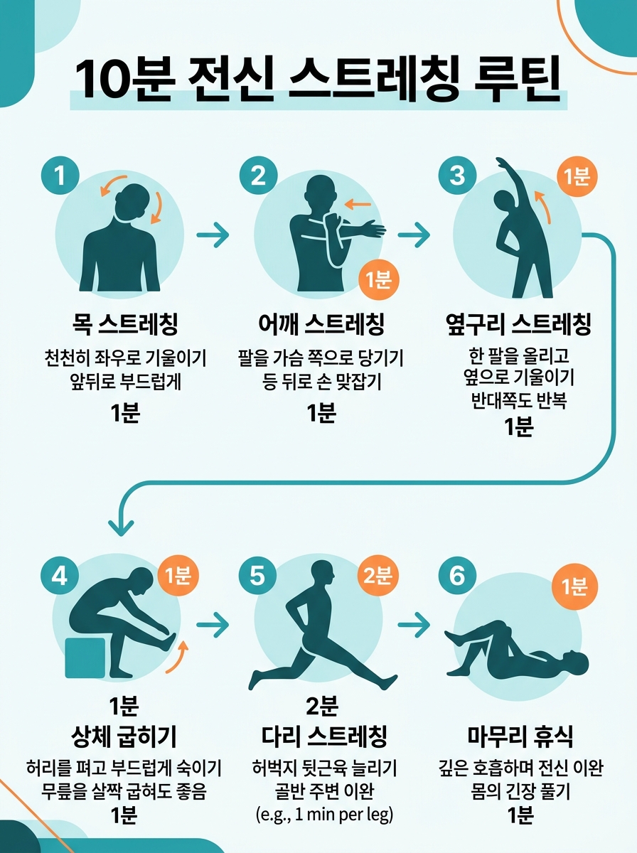 퇴근 후 10분 전신 스트레칭 루틴 🧘스트레칭