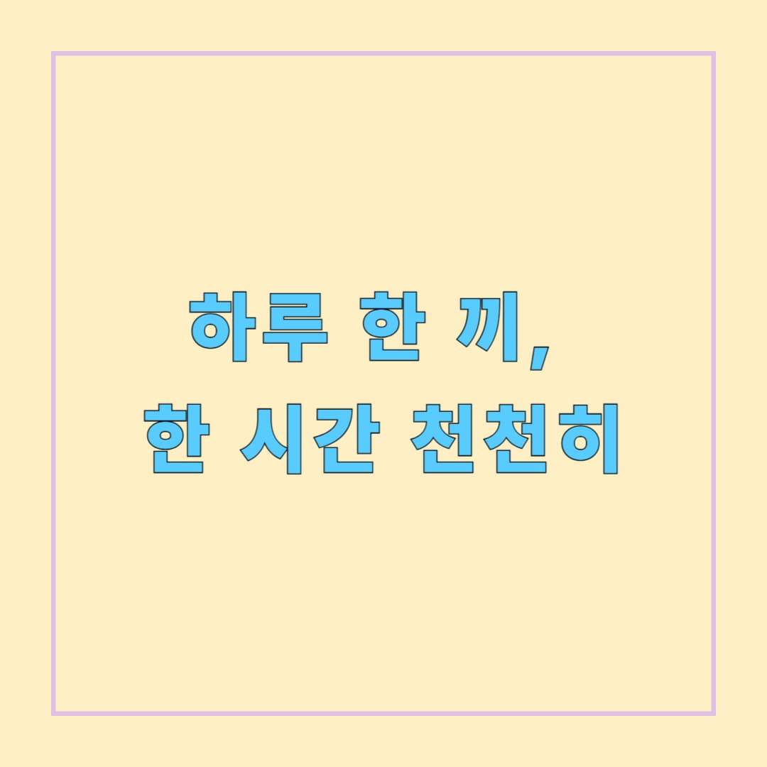 하루 한 끼, 한 시간 천천히: 느린 식사의 모든 것