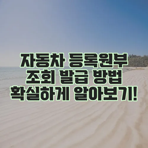 자동차 등록원부 조회 발급 방법 확실하게 알아보기!