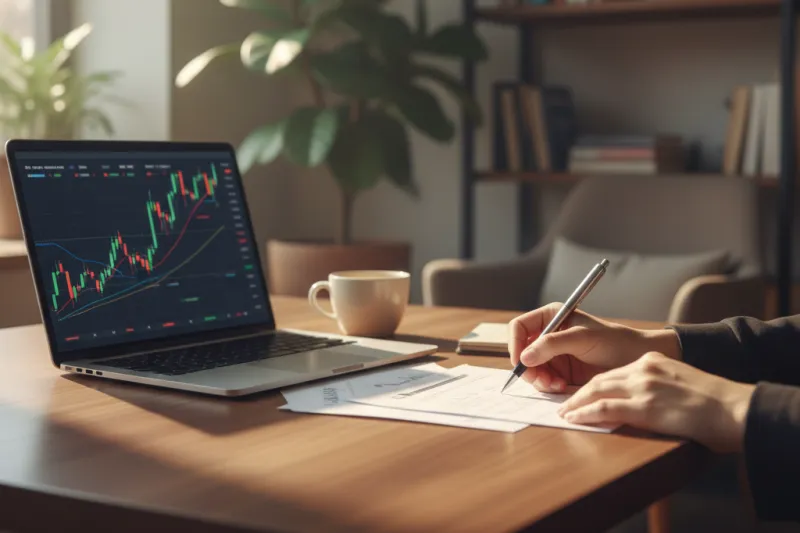 중개형 ISA의 투자 자유도를 상징하는 실생활 재테크 장면