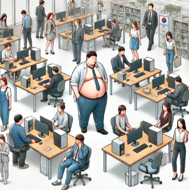 한국 직장인 비만 대표 사진