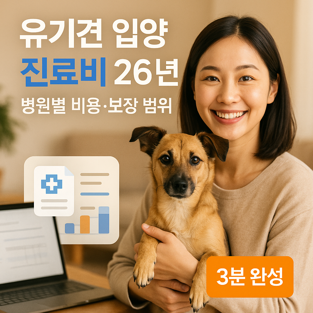 유기견 입양 진료비 26년 병원별 비용·보장 범위 비교분석