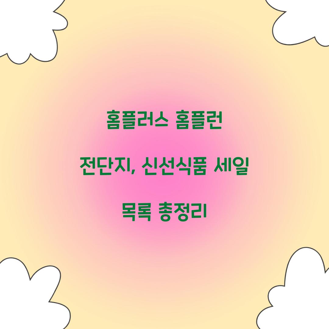 홈플러스 홈플런 전단지