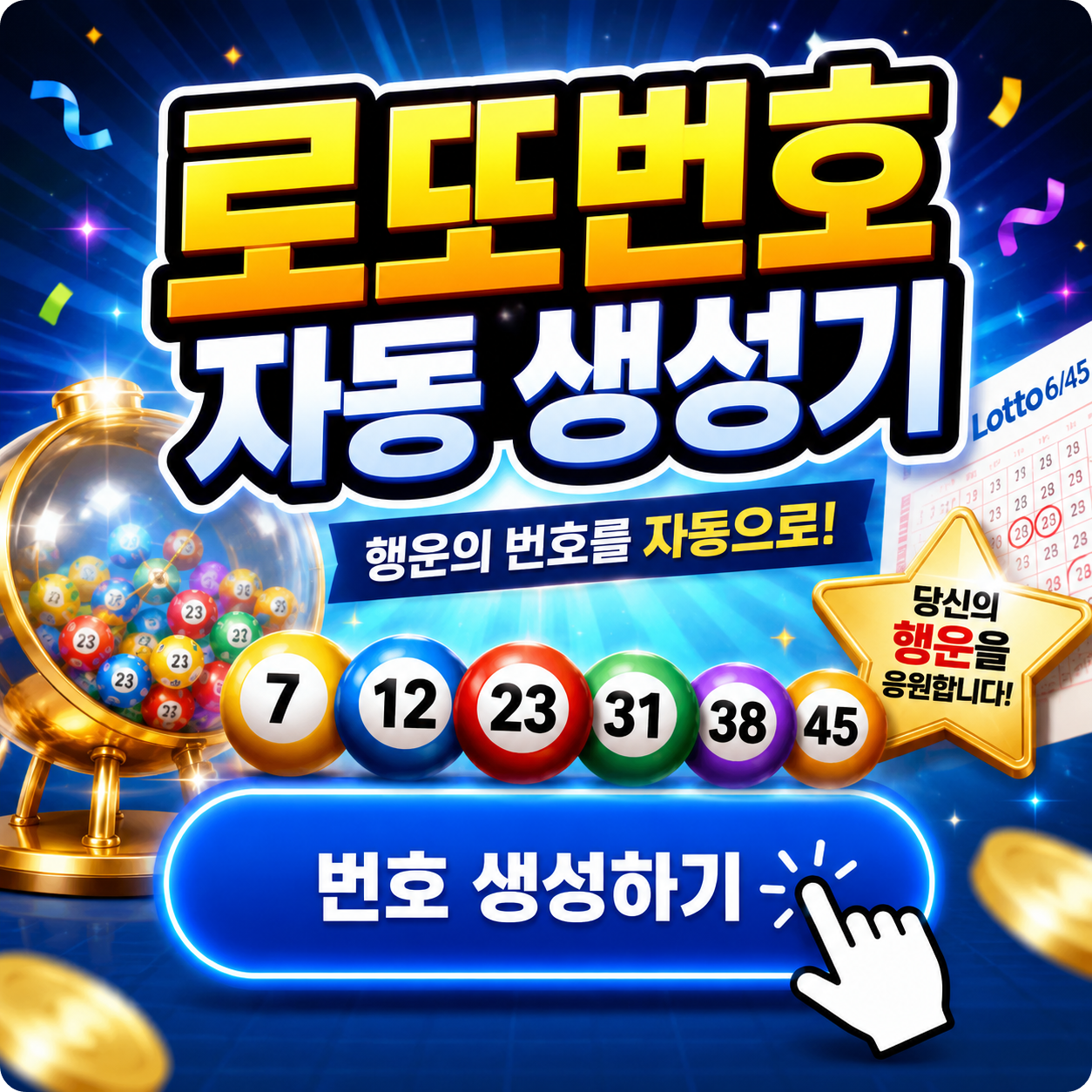 로또번호 자동 생성기 이미지