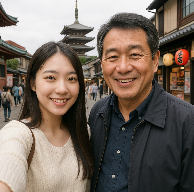 아빠와 딸과 일본여행 사진