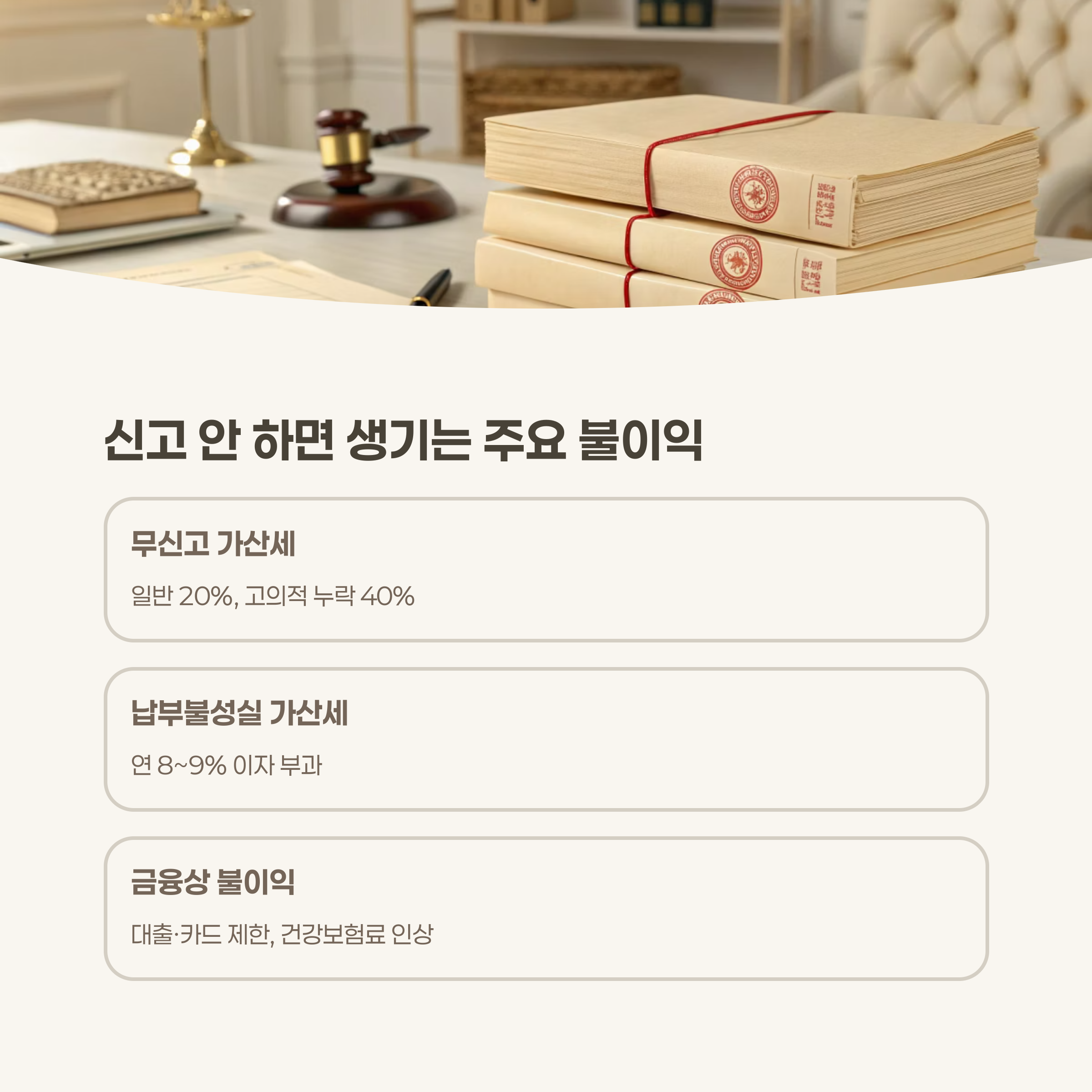 신고 안 하면 생기는 주요 불이익