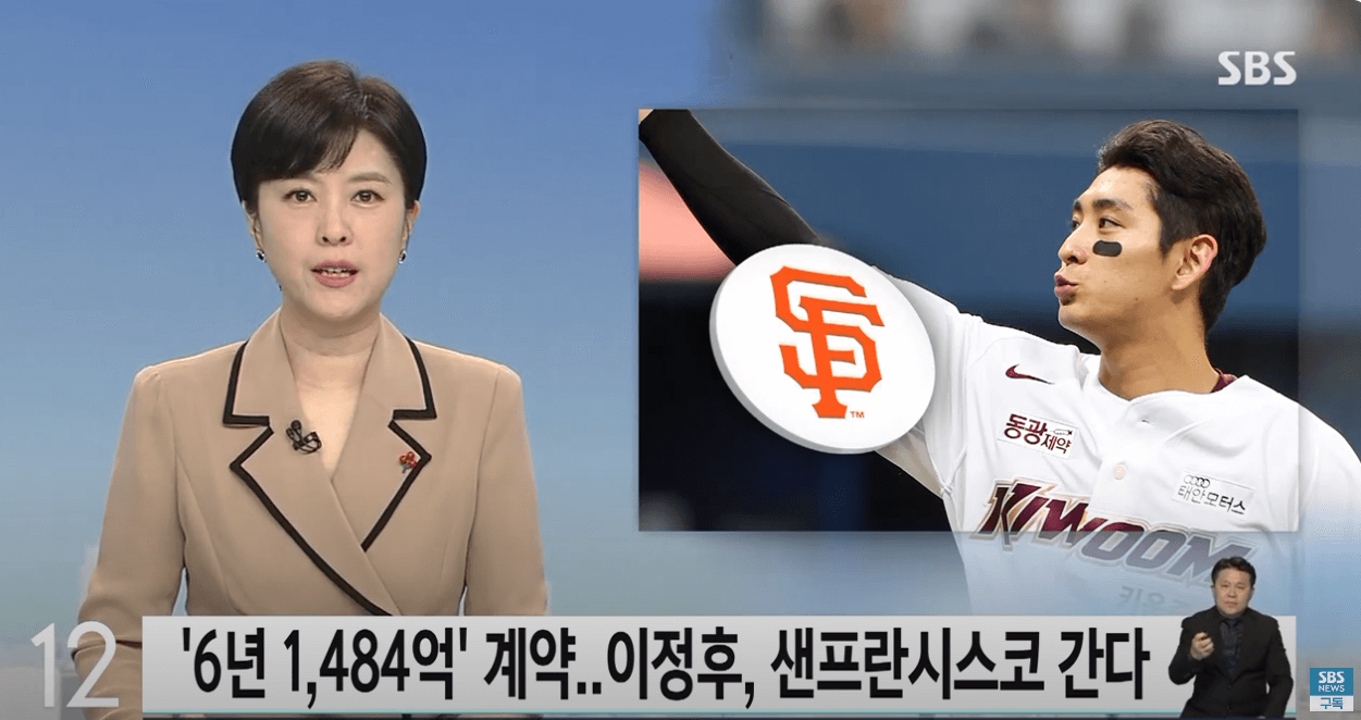 이정후 메이저리그(SF) 6년 1484억원 합의, 한국인 포스팅 최고액!!!