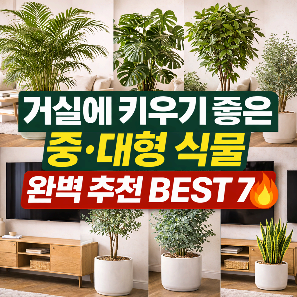 거실에 키우기 좋은 중·대형 식물 완벽 추천 BEST 7