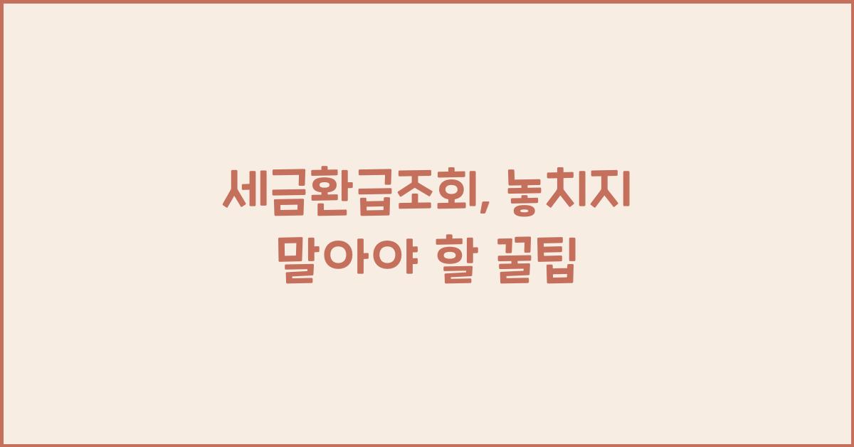 세금환급조회