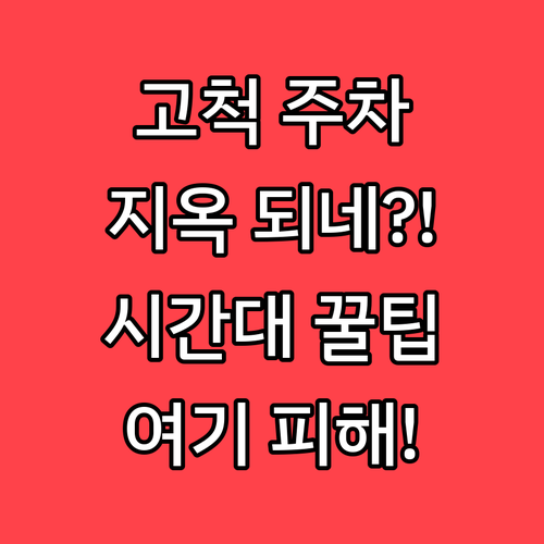 고척스카이돔 공연장 주차 혼잡 시간대..