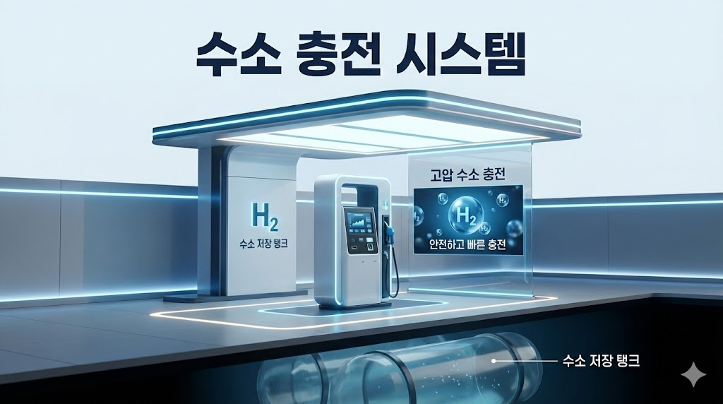 최첨단 기술이 집약된 미래형 수소 충전소 모습