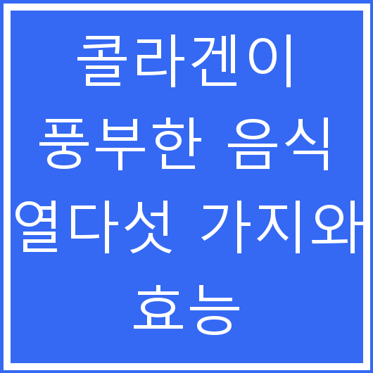 콜라겐이 풍부한 음식 열다섯 가지와 효능