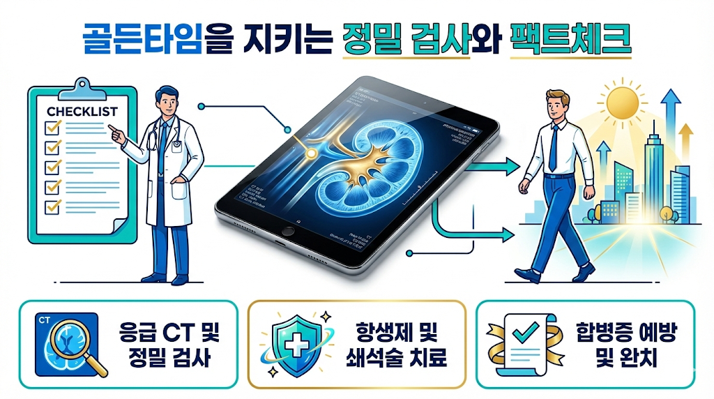 골든타임을 지키는 정밀 검사와 펙트체크 인포그래픽