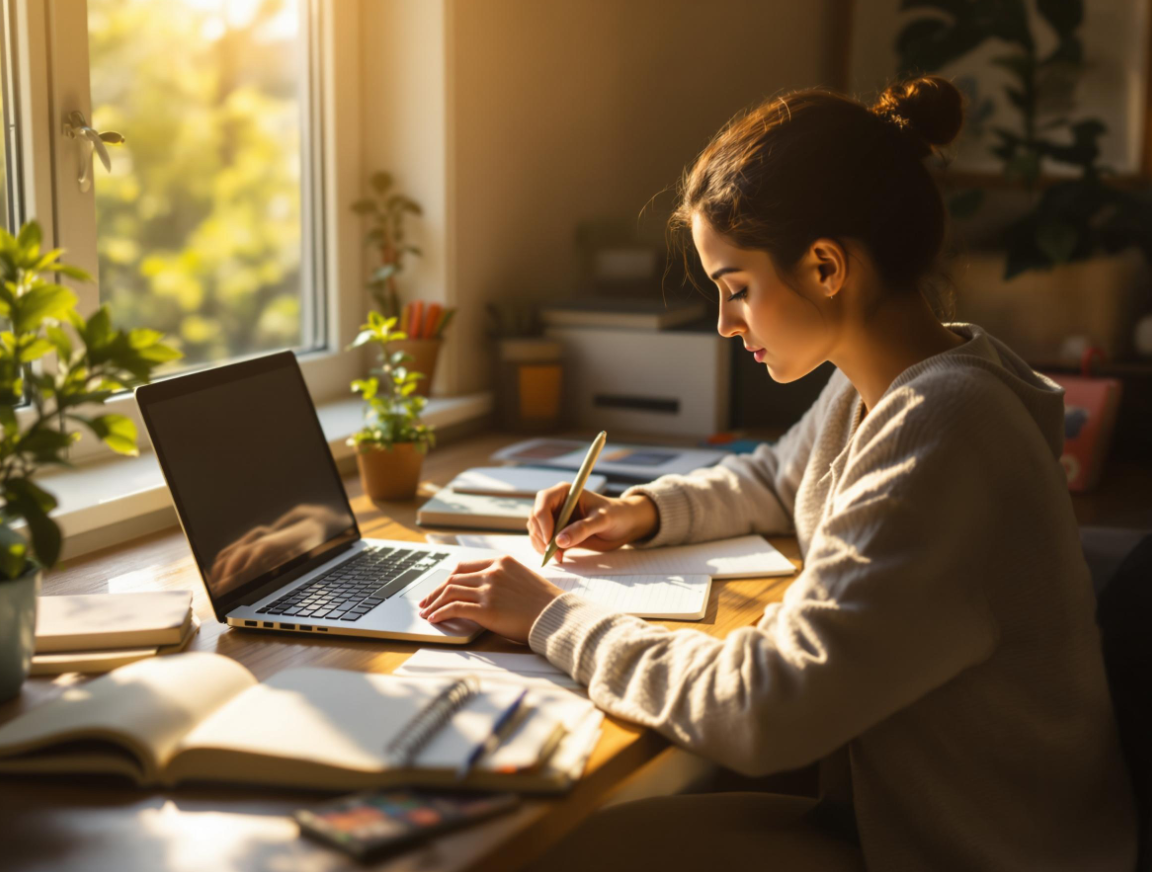 대학입시를 위한 자소서 작성하는 학생