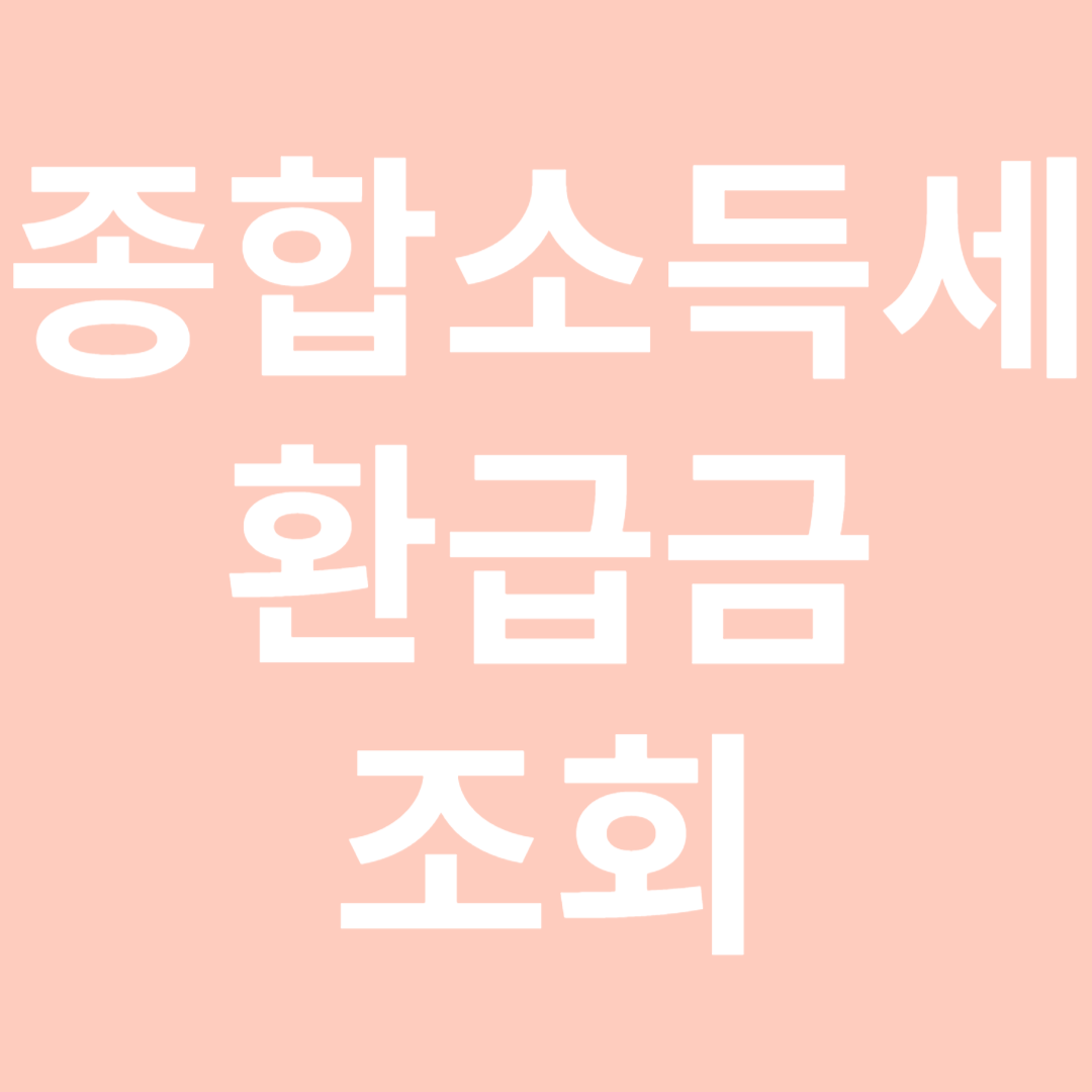 종합소득세 환급금 조회-썸네일