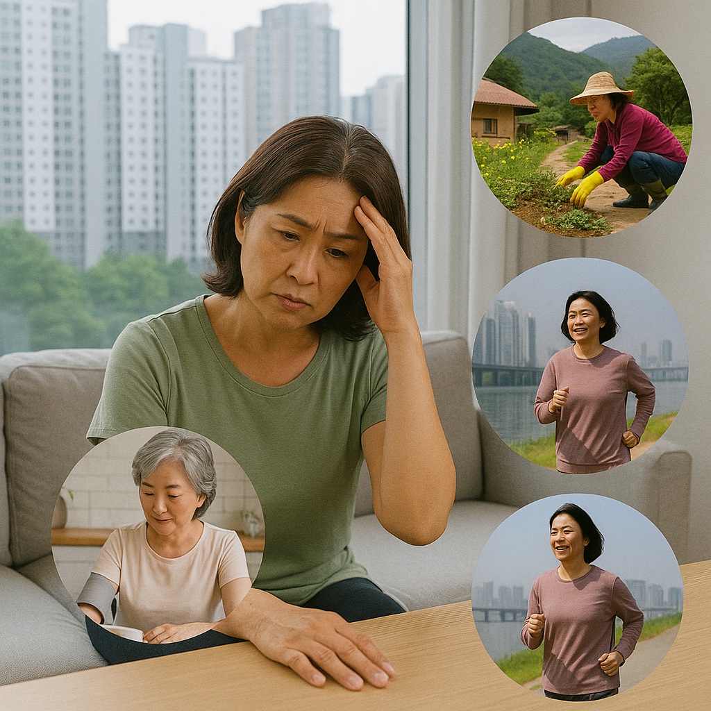 지방 vs 수도권 건강 인식 (검진율, 병원 이용, 관심도)