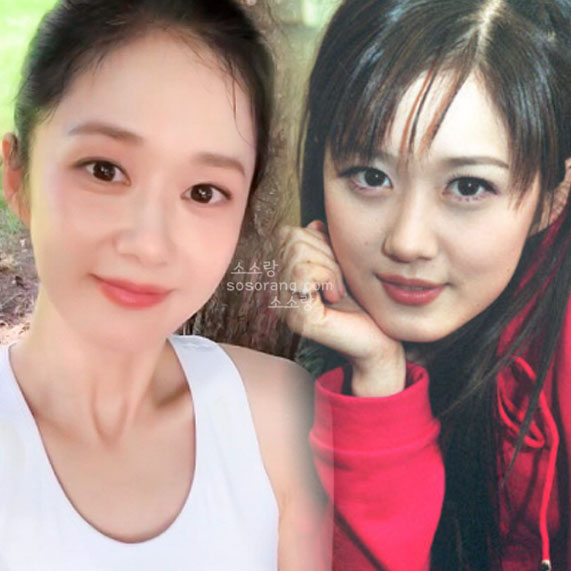 배우 장나라의 데뷔초와 현재를 비교한 프로필 사진으로, 변함없는 동안 미모를 보여주는 이미지