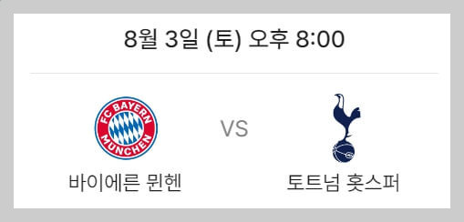 토트넘 뮌헨 친선경기 일정, 예매 방법, 경기 날짜[손흥민, 김민재]