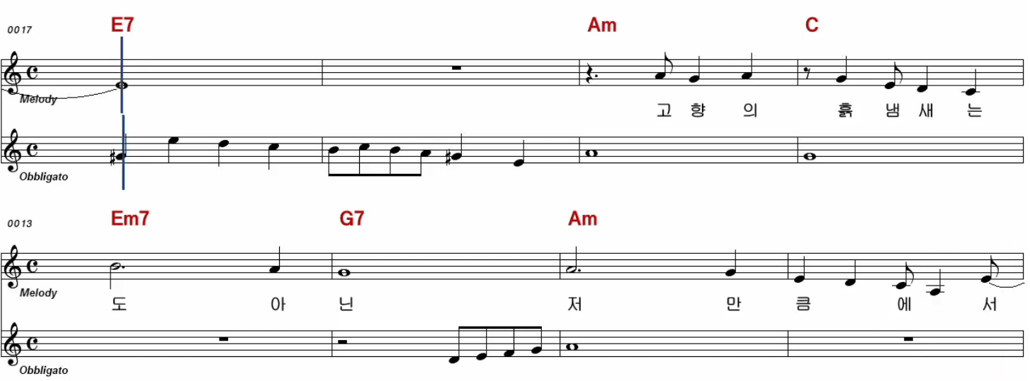 강문경(나훈아) 흰구름 가는 길 악보
